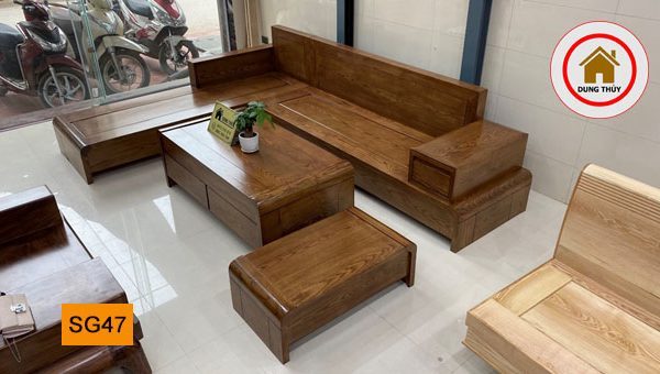 Bộ ghế sofa chân cuốn gỗ sồi Nga SG47