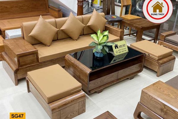 sofa chân cuốn kèm bàn bom SG47