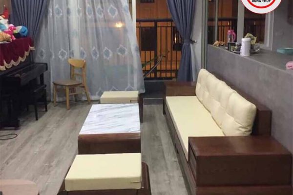 Bộ ghế sofa 1 văng 1 bàn nhỏ gọn gỗ sồi Nga SG52