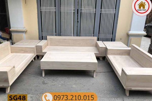 Bộ ghế sofa góc chữ U gỗ sồi Nga SG48