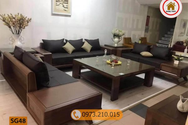 Bộ ghế sofa góc chữ U gỗ sồi Nga SG48