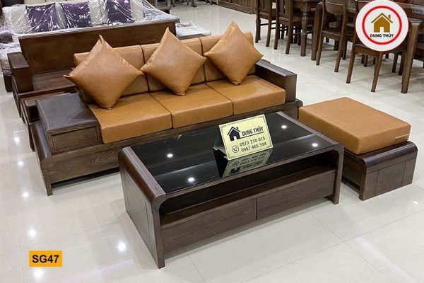 sofa chân cuốn văng SG47 gỗ sồi Nga