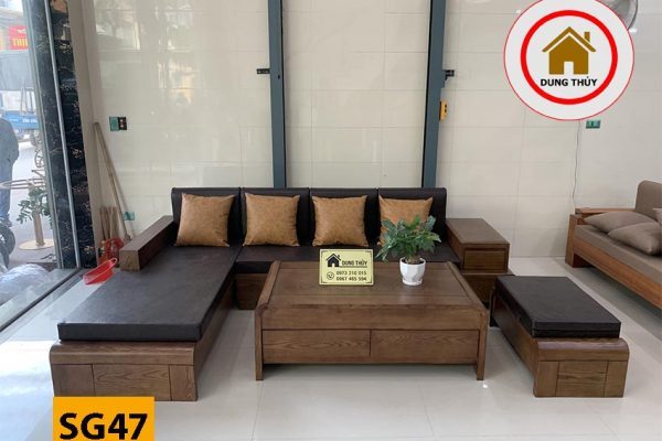sofa chân cuốn gỗ sồi SG47 nét