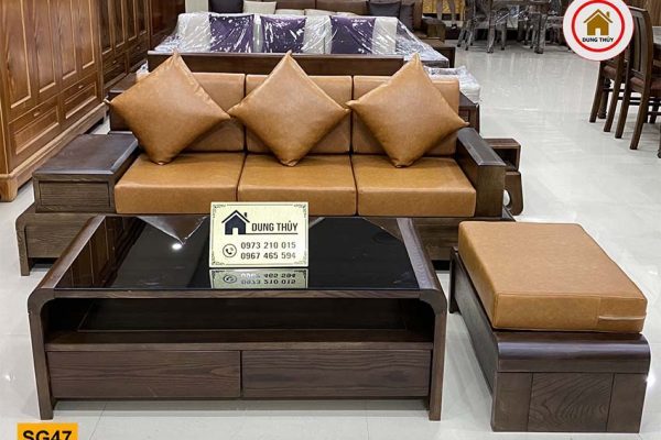 sofa chân cuốn văng SG47 gỗ sồi Nga