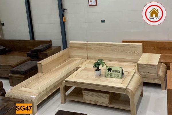 Bộ ghế sofa chân cuốn gỗ sồi Nga SG47