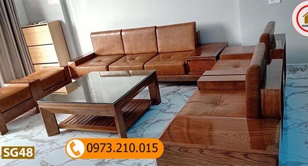 Bộ ghế sofa góc chữ U gỗ sồi Nga SG48
