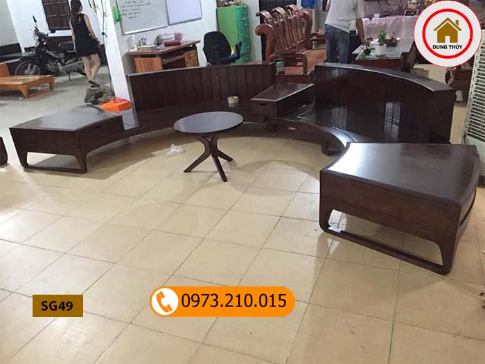 Bộ ghế sofa hình vòng cung gỗ sồi Nga SG49