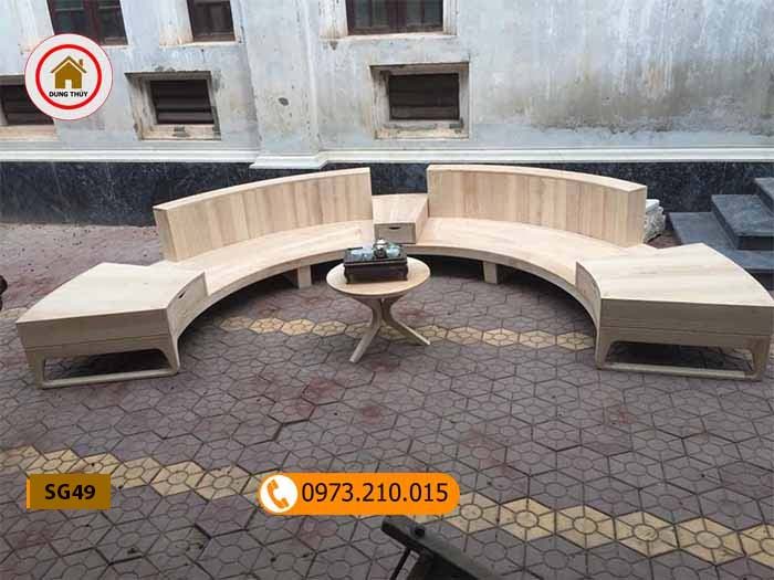 Bộ ghế sofa hình vòng cung gỗ sồi Nga SG49