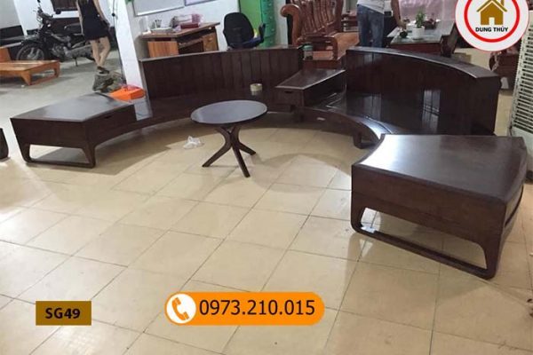 Bộ ghế sofa hình vòng cung gỗ sồi Nga SG49