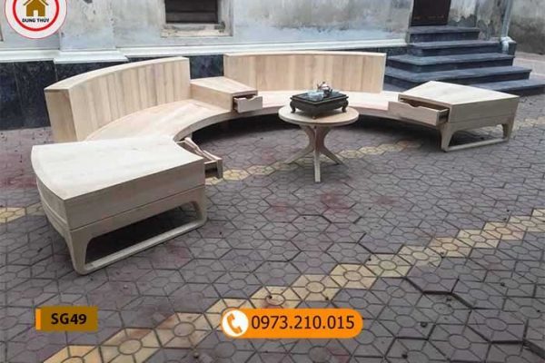 Bộ ghế sofa hình vòng cung gỗ sồi Nga SG49