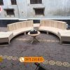 Bộ ghế sofa hình vòng cung gỗ sồi Nga SG49