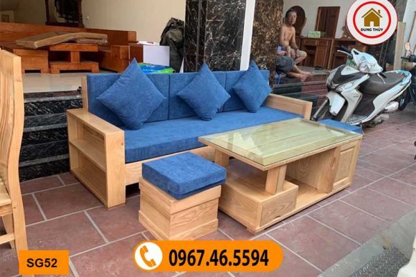 sofa nhỏ gọn 1 văng 1 bàn vuông SG52