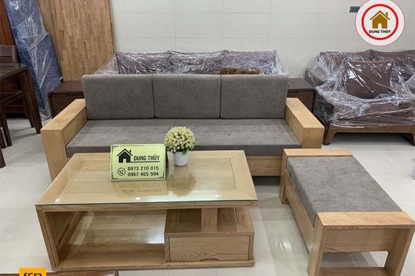 sofa nhỏ gọn gỗ sồi SG52 đẹp