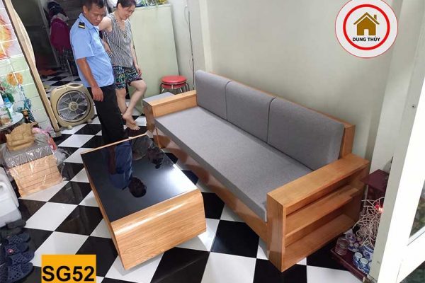 sofa văng gỗ sồi SG52