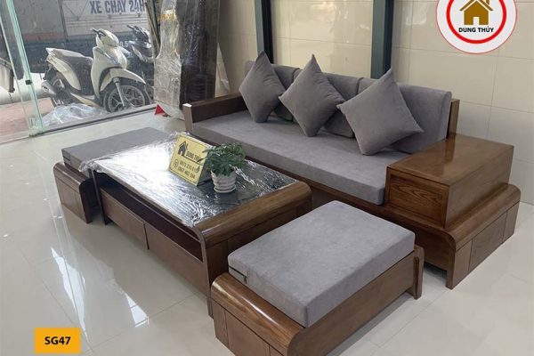 sofa văng gỗ sồi SG47 đẹp