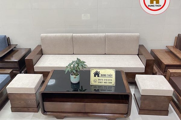 sofa văng gỗ sồi nhỏ gọn SG52