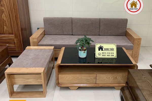 sofa văng nhỏ gọn gỗ sồi SG52