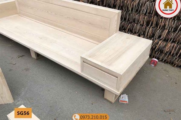 Bộ ghế sofa 2 văng chân đứng vuông gỗ sồi Nga SG56