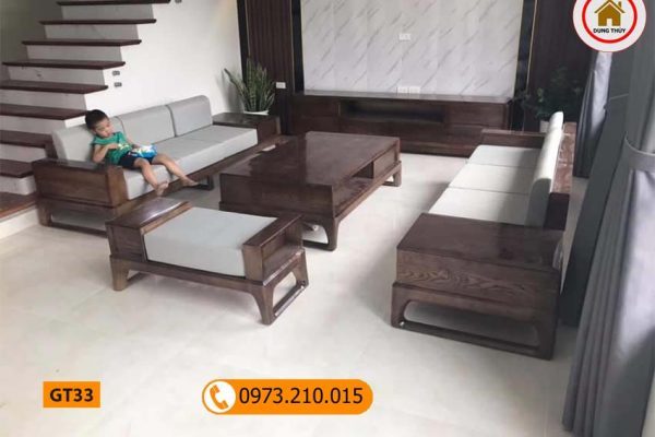 Bộ ghế đối chân quỳ gỗ sồi Nga GT33