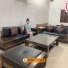 Bộ ghế sofa 2 văng chân đứng vuông gỗ sồi Nga SG56