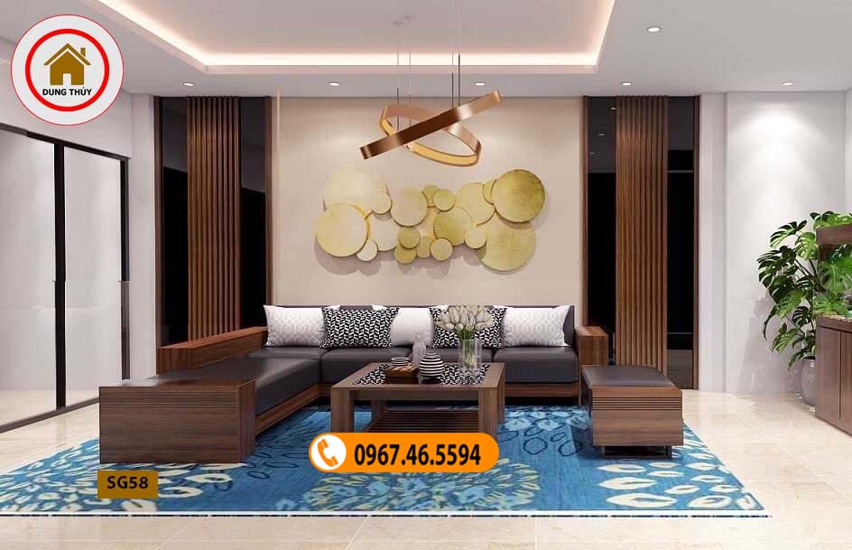 bàn ghế gỗ phòng khách cao cấp SG58