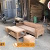 Combo ghế sofa kèm bàn nhỏ gọn gỗ xoan đào SG57