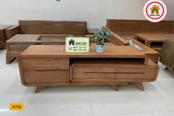 kệ tivi chân rút gỗ sồi đẹp KT10