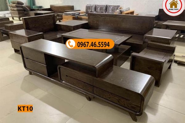 kệ tivi gỗ sồi Nga chân oải hiện đại KT10