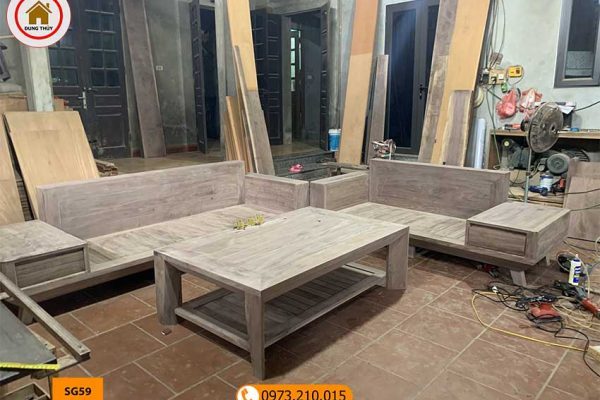 Bộ ghế sofa 2 văng chân oải gỗ óc chó Bắc Mỹ SG59