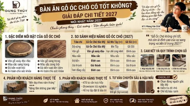 Bàn ăn gỗ óc chó có tốt không