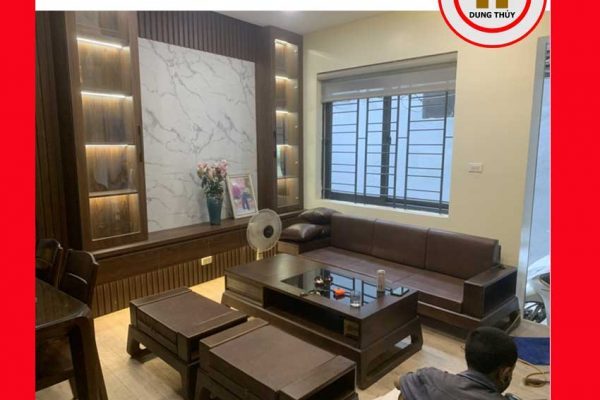 Bộ ghế sofa văng chân quỳ gỗ sồi Nga SG61v