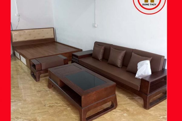 Bộ ghế sofa văng chân quỳ gỗ sồi Nga SG61v