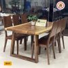 Bộ bàn ăn nguyên tấm 6 ghế bằng gỗ me tây BA18
