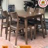 Bộ bàn ăn 4 ghế gỗ óc chó mặt chữ nhật BA23