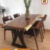Bộ bàn ăn nguyên tấm 4 ghế gỗ me tây BA20