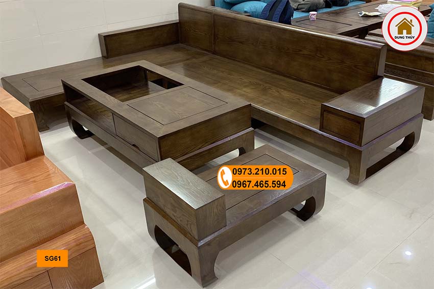 ghế sofa chân cuốn gỗ sồi Nga SG61