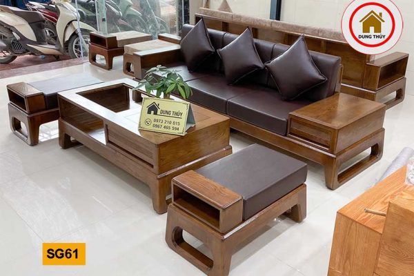 Bộ ghế sofa chân quỳ gỗ sồi Nga SG61