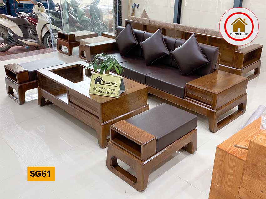 Bộ ghế sofa chân quỳ gỗ sồi Nga SG61