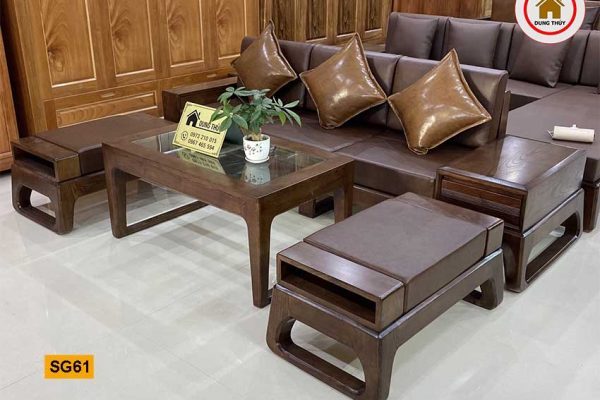 sofa văng chân quỳ gỗ sồi Nga SG61
