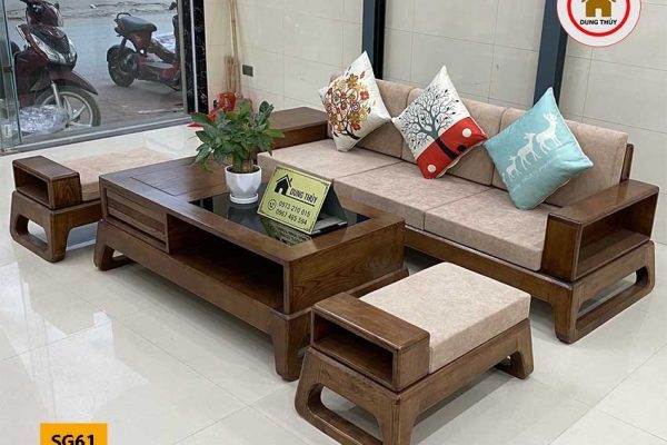 sofa chân quỳ SG61 màu xám