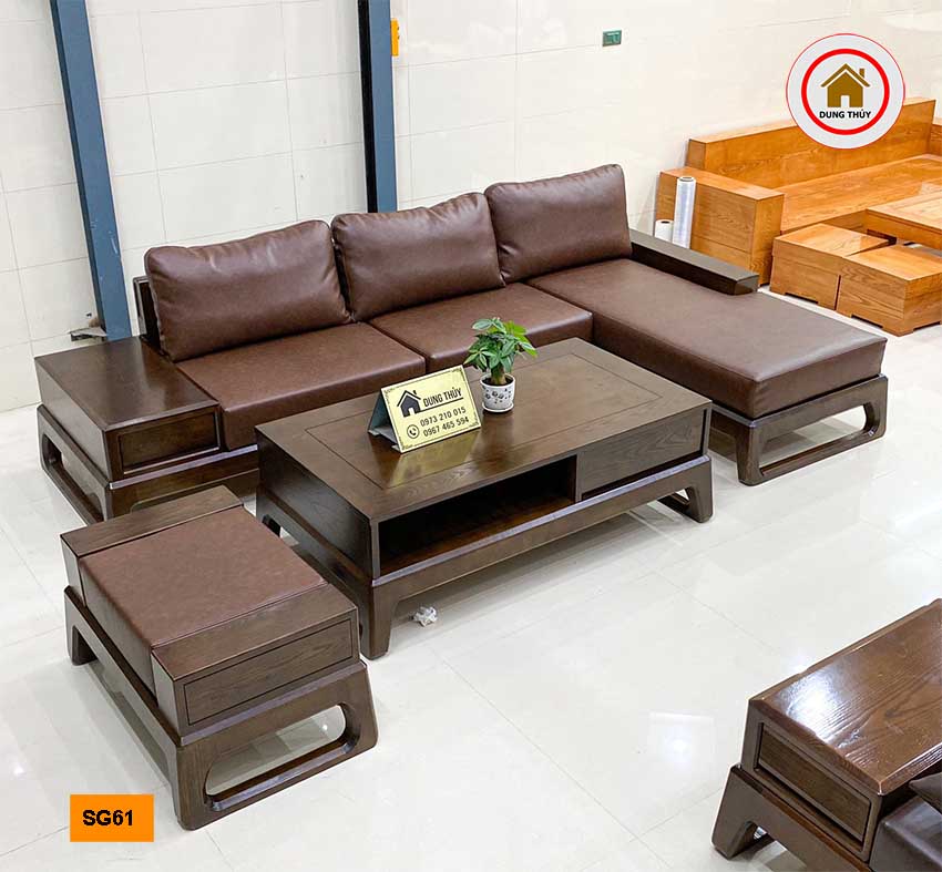 Bộ ghế sofa chân quỳ gỗ sồi Nga SG61