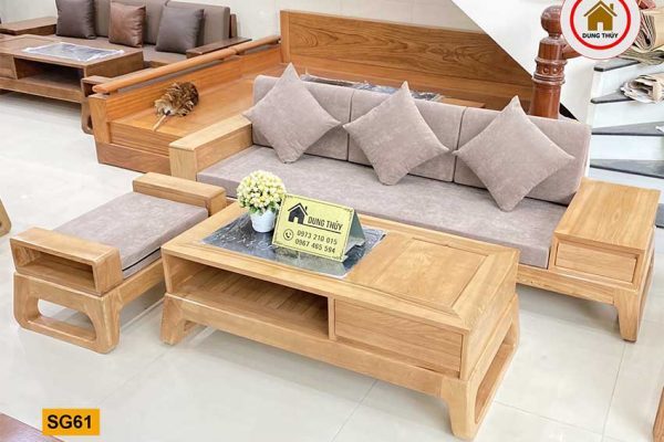 sofa chân quỳ gỗ sồi Nga SG61 màu nguyên bản