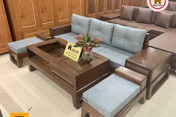 sofa chân quỳ gỗ sồi Nga đẹp SG61