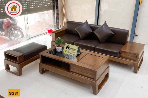 Bộ ghế sofa chân quỳ gỗ sồi Nga SG61