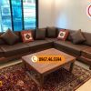 Bộ ghế sofa chân quỳ gỗ óc chó SG63
