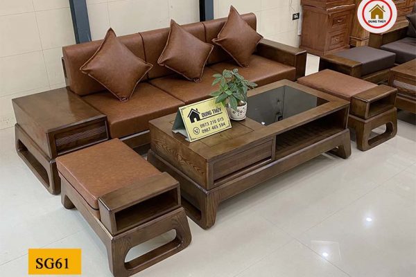 Bộ ghế sofa chân quỳ gỗ sồi Nga SG61