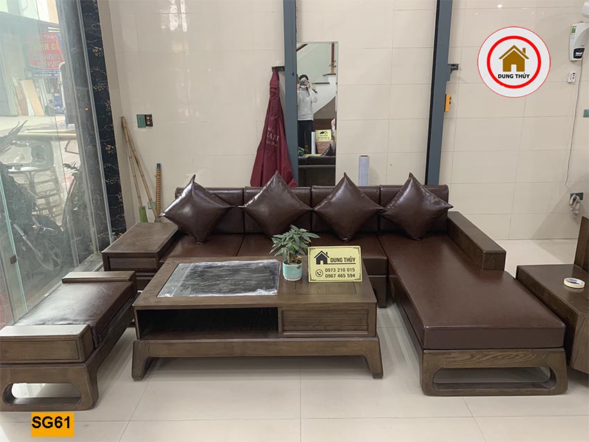 sofa góc chữ L chân choãi SG61 đẹp