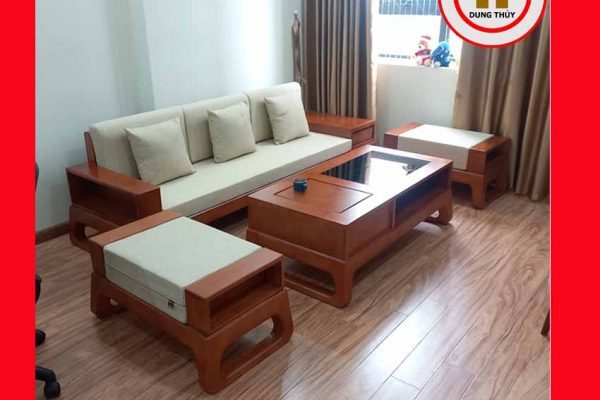 Bộ ghế sofa văng chân quỳ gỗ sồi Nga SG61v