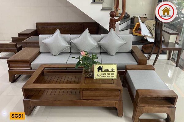 sofa văng chân quỳ gỗ sồi Nga SG61