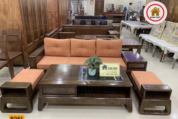 sofa văng chân quỳ SG61 màu cam